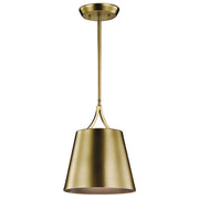 Maclain 10" Mini Pendant, Natural Brass Finish - Bees Lighting