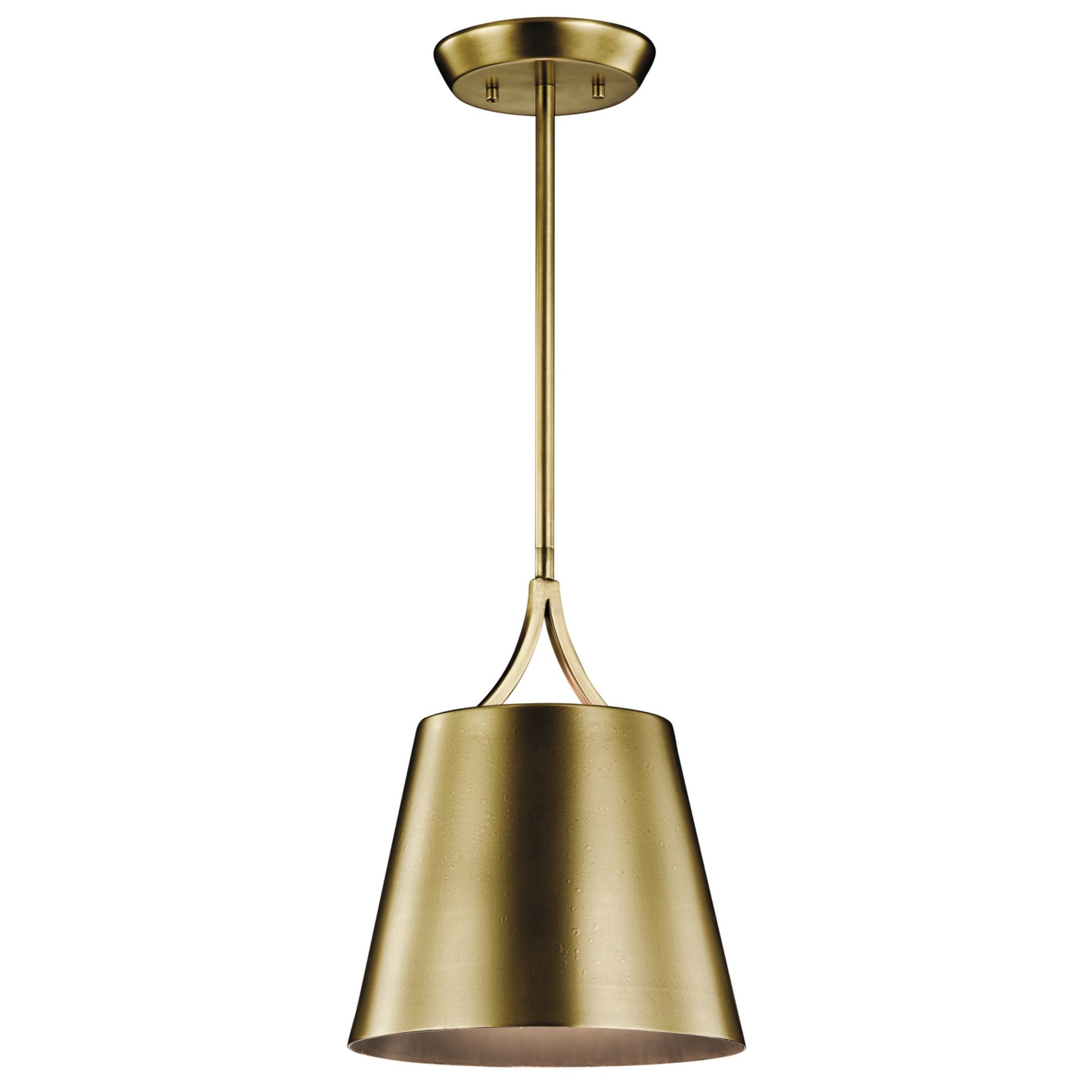 Maclain 10" Mini Pendant, Natural Brass Finish - Bees Lighting