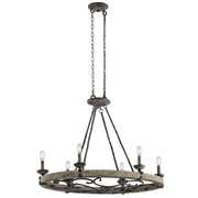 Taulbee 36" 6-Light Chandelier, Weathered Zinc Finish - Bees Lighting