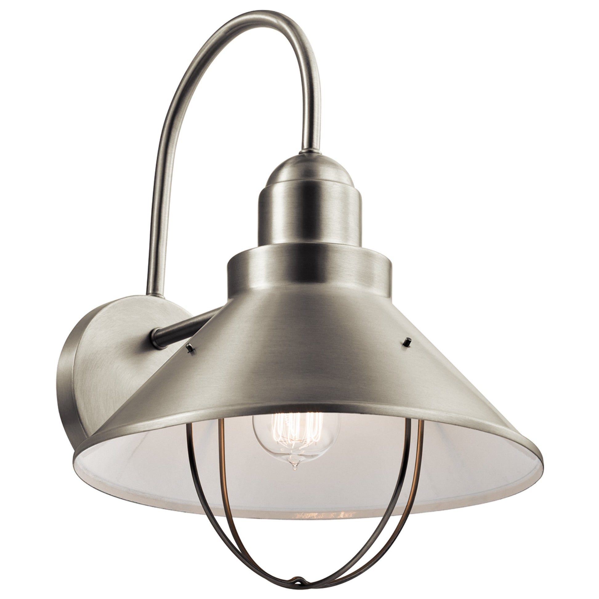 Seaside 17" Outdoor Wall Light, Brushed Nickel Finish - Bees Lighting