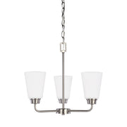 Kerrville 18" 3-Light Chandelier, Brushed Nickel Finish - Bees Lighting