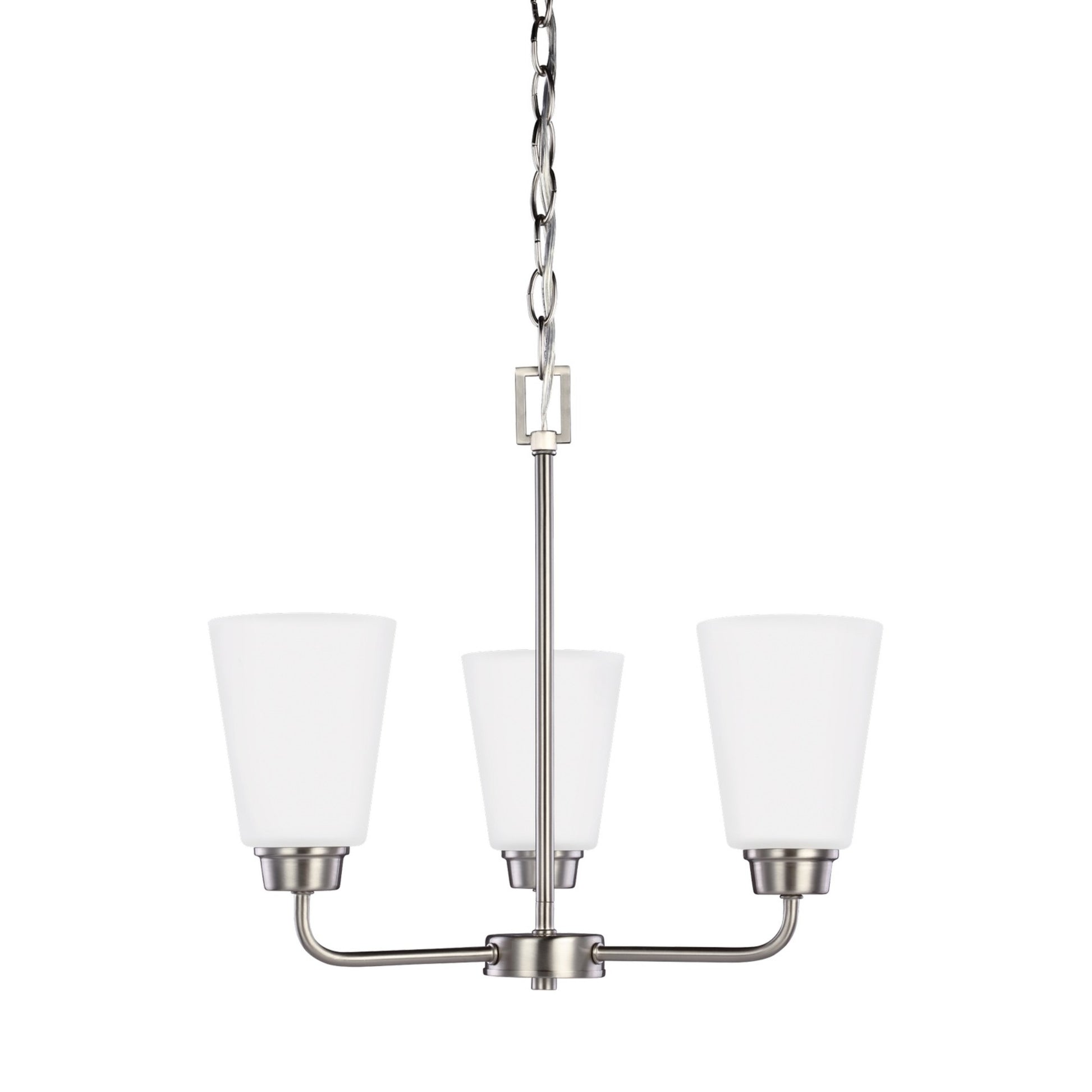 Kerrville 18" 3-Light Chandelier, Brushed Nickel Finish - Bees Lighting