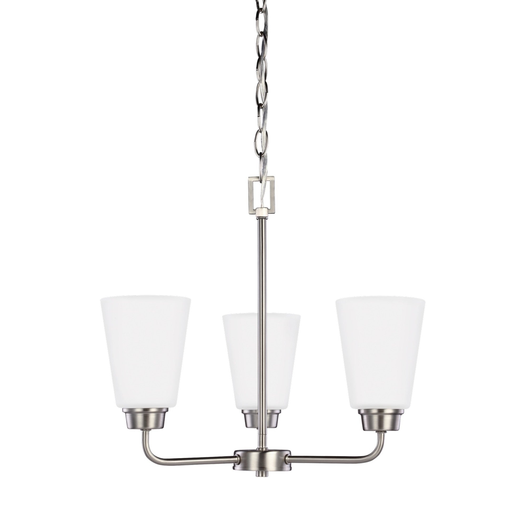 Kerrville 18" 3-Light Chandelier, Brushed Nickel Finish - Bees Lighting