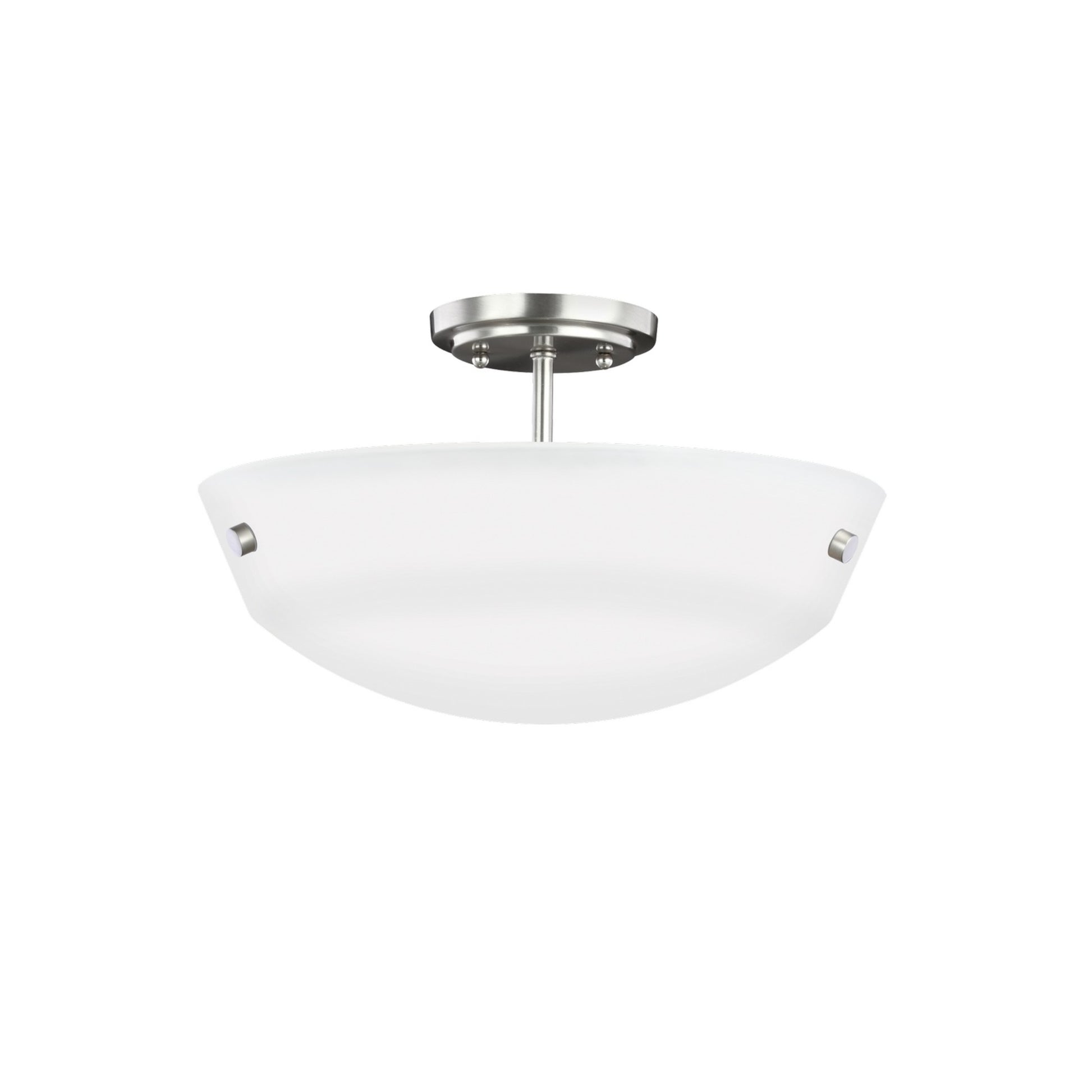Kerrville 15" 2-Light Semi-Flush Convertible Pendant, Brushed Nickel Finish - Bees Lighting