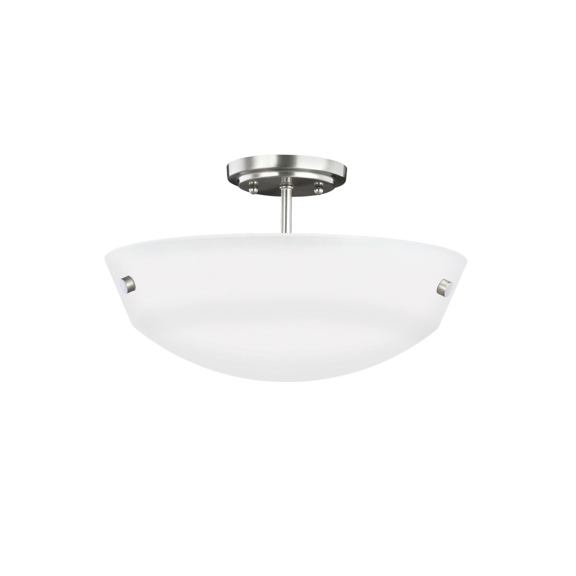 Kerrville 15" 2-Light Semi-Flush Convertible Pendant, Brushed Nickel Finish - Bees Lighting