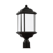 Kent 20" Outdoor Post Lantern, Oxford Bronze Finish with Satin Etched Glass - Bees Lighting