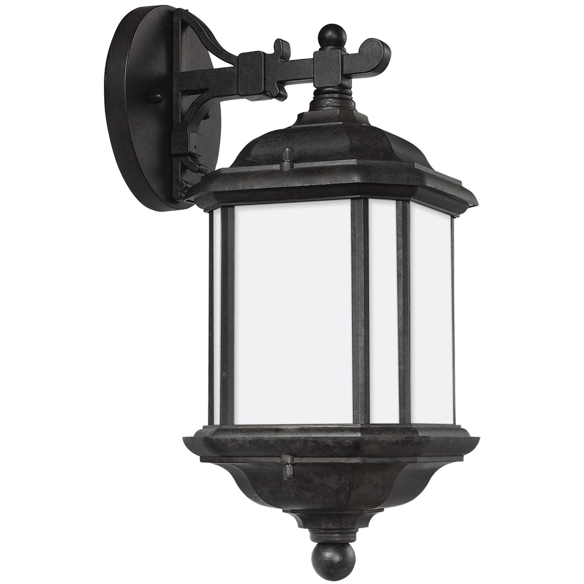 Kent 15" Outdoor Wall Lantern, Oxford Bronze Finish with Satin Etched Glass - Bees Lighting