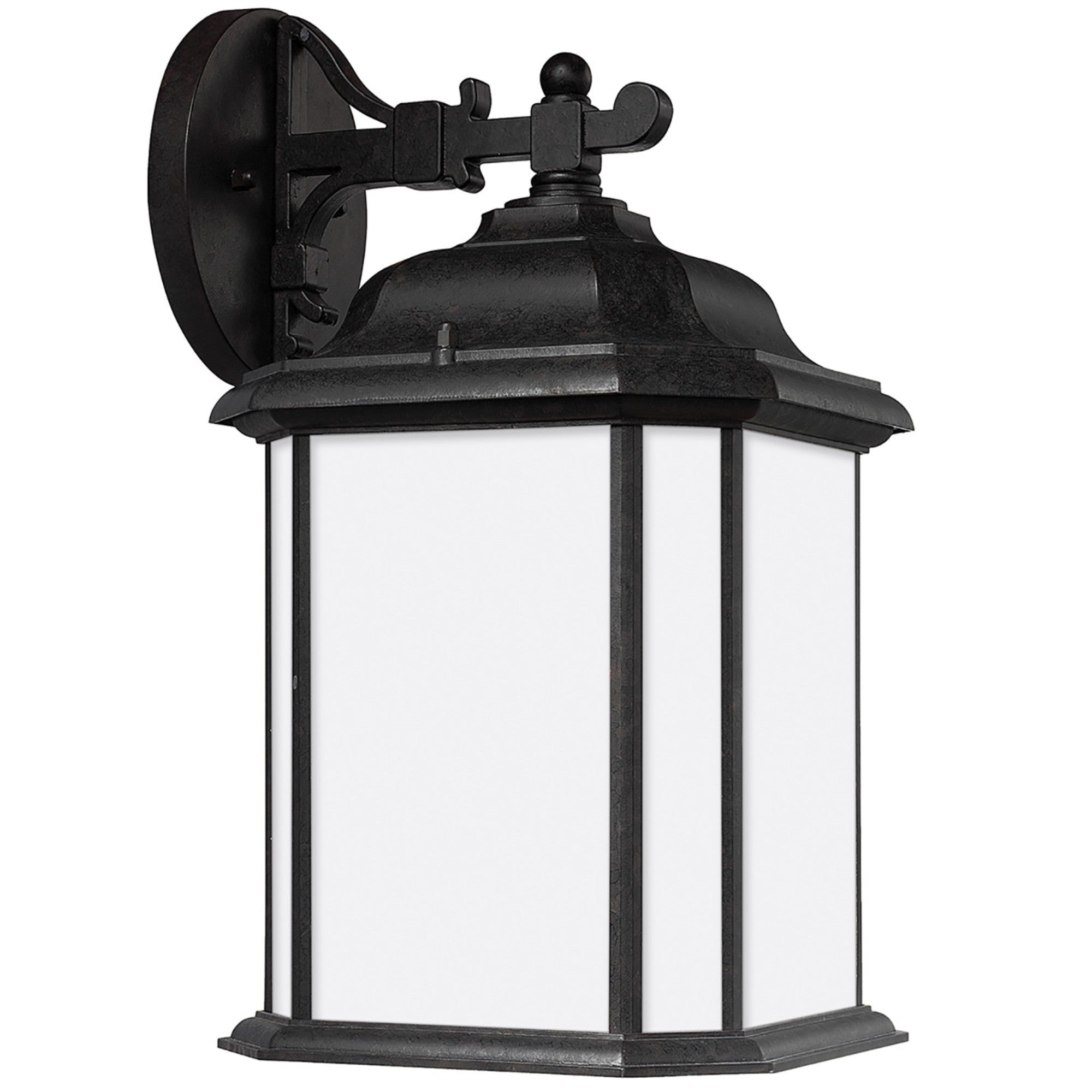 Kent 16" Outdoor Wall Lantern, Oxford Bronze Finish with Satin Etched Glass - Bees Lighting