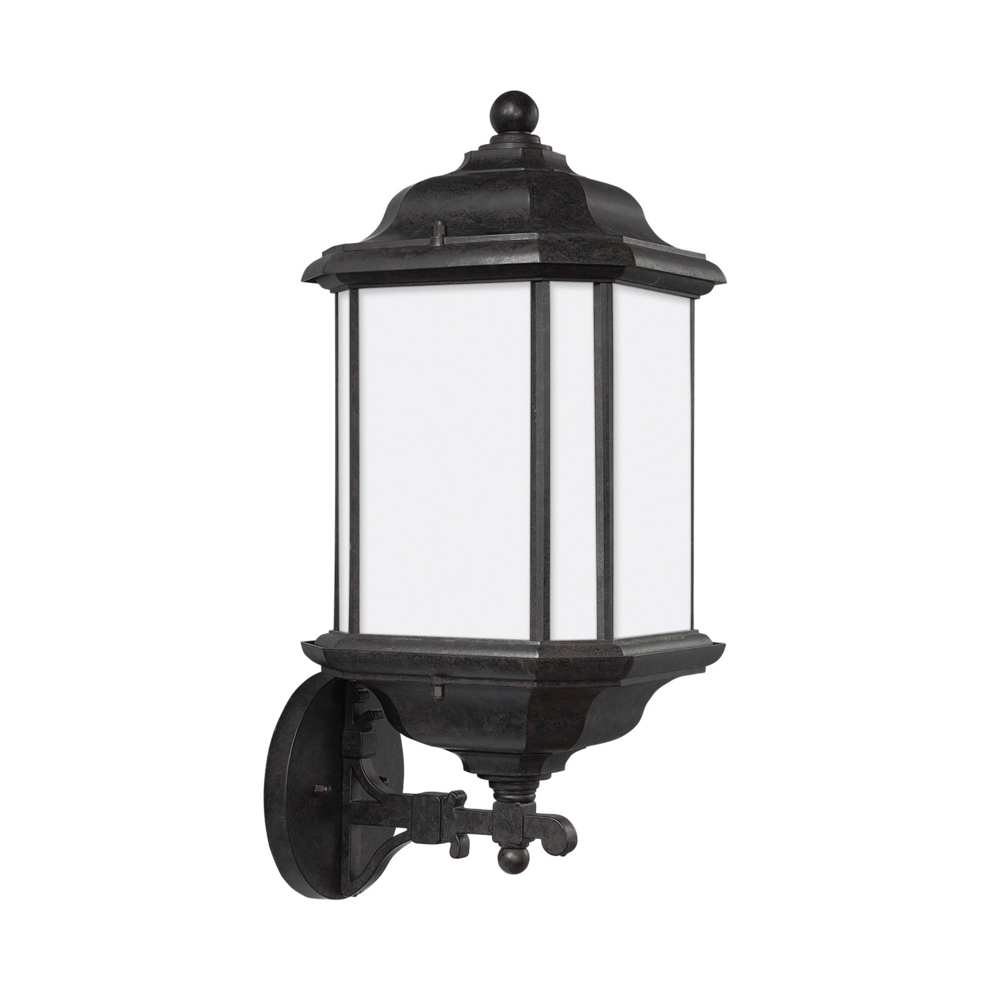 Kent 19" Outdoor Wall Lantern, Oxford Bronze Finish with Satin Etched Glass - Bees Lighting