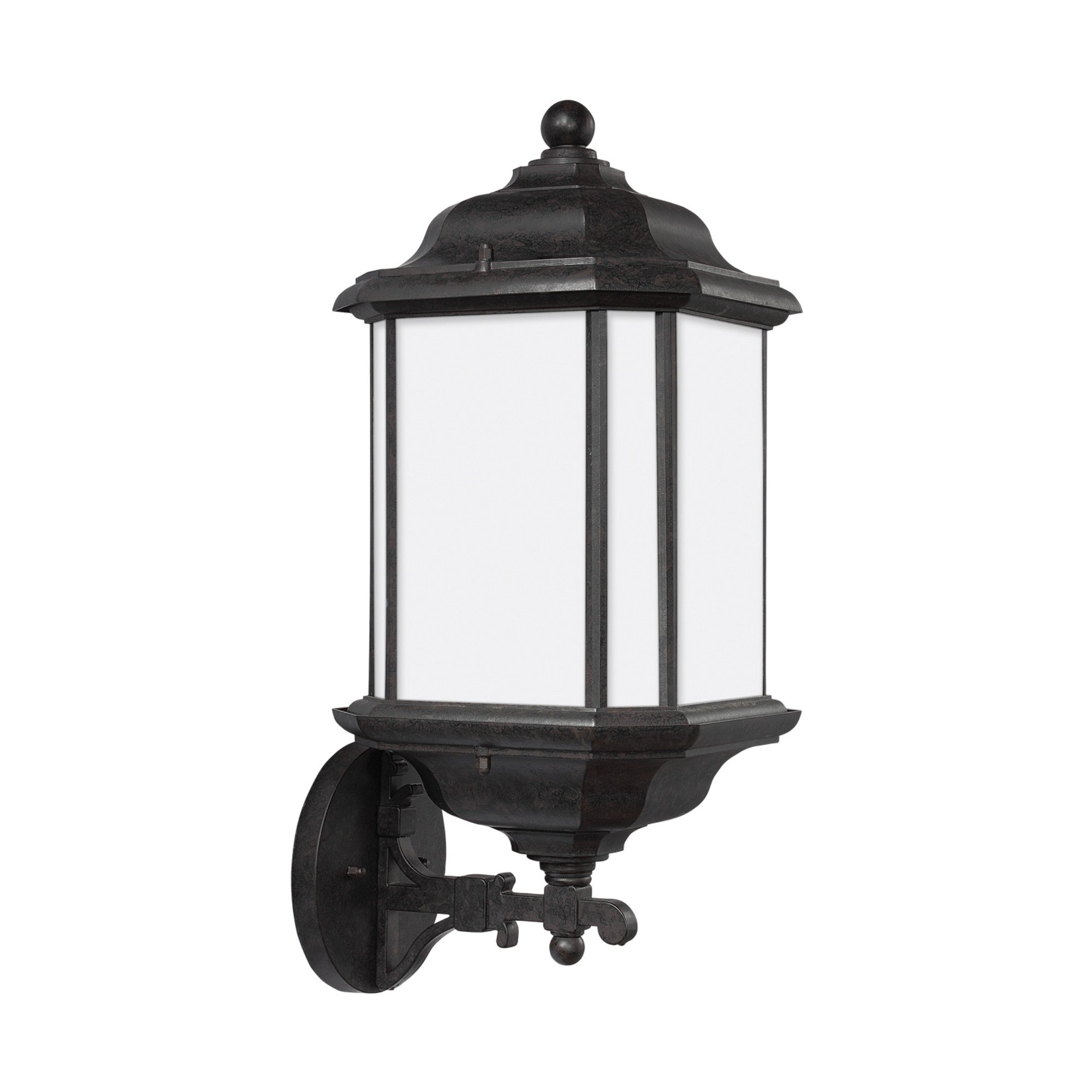 Kent 19" Outdoor Wall Lantern, Oxford Bronze Finish with Satin Etched Glass - Bees Lighting