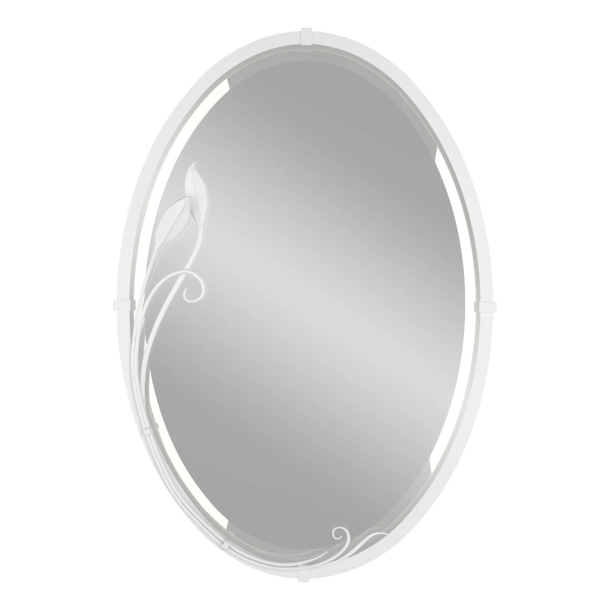 Beveled Oval 22 In. X 32 In. Wall Mirror with Leaf