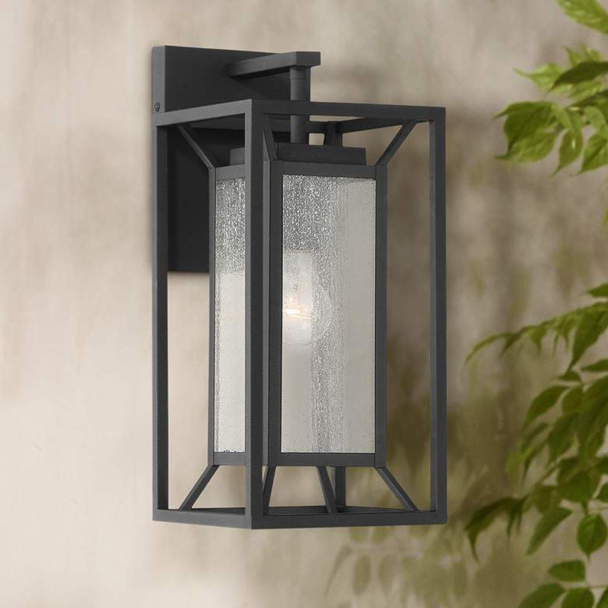 Harbor View 17 in. Outdoor Wall Lantern Black Finish - Bees Lighting