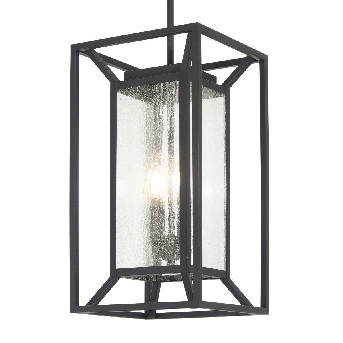 Harbor View 4 lights 12 in. Outdoor Hanging Lantern Black finish - Bees Lighting