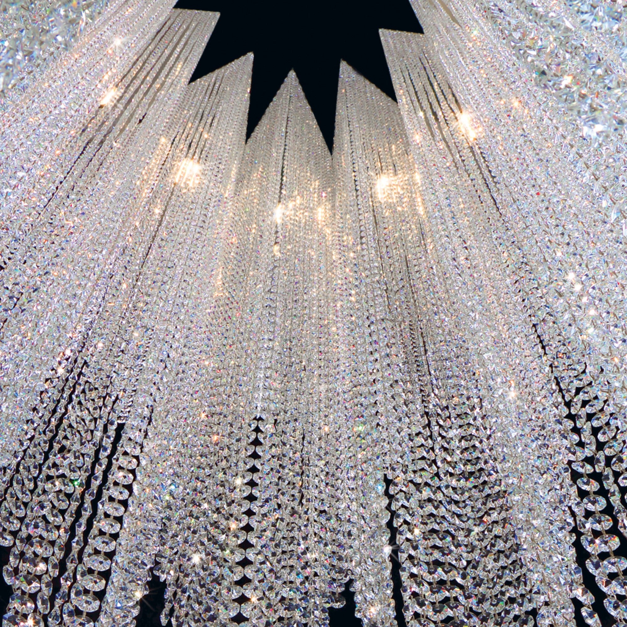 Cohen 24-Light 67" Grand Chandelier, Chrome Finish with Crystals - Bees Lighting