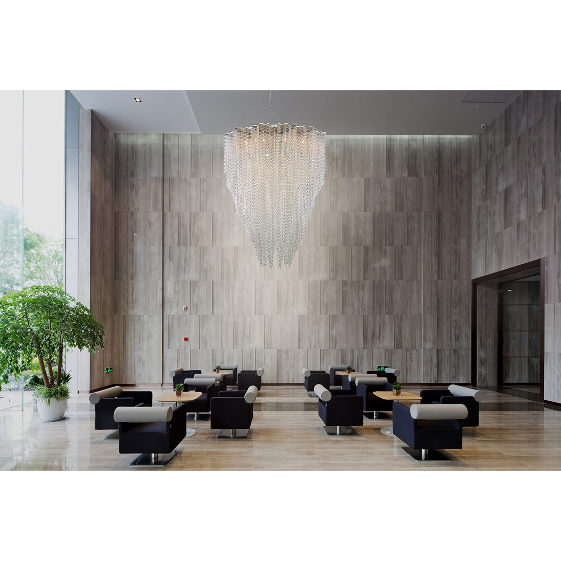 Cohen 24-Light 67" Grand Chandelier, Chrome Finish with Crystals - Bees Lighting