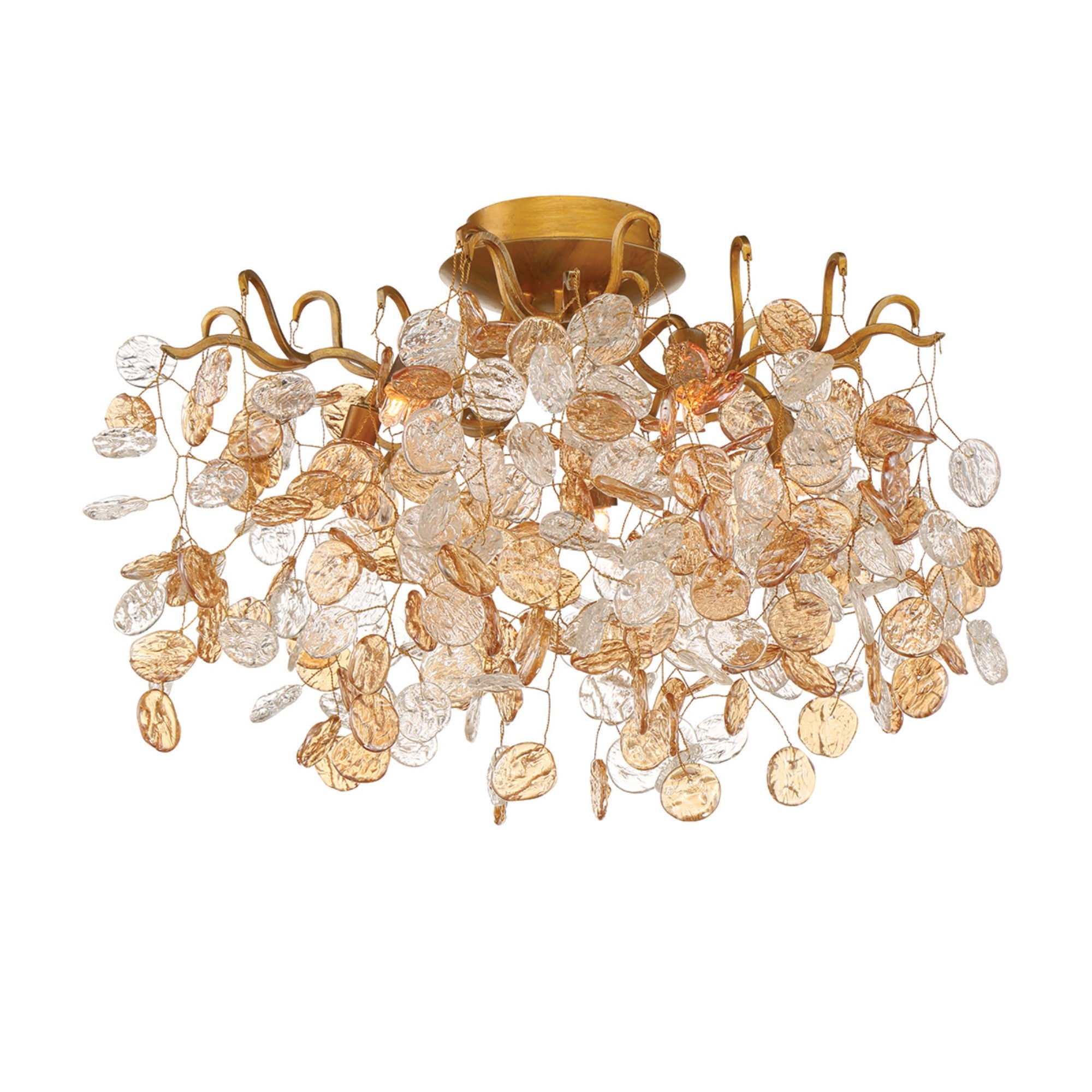 Campobasso 5-Light 21" LED Flush Mount, Gold Finish - Bees Lighting
