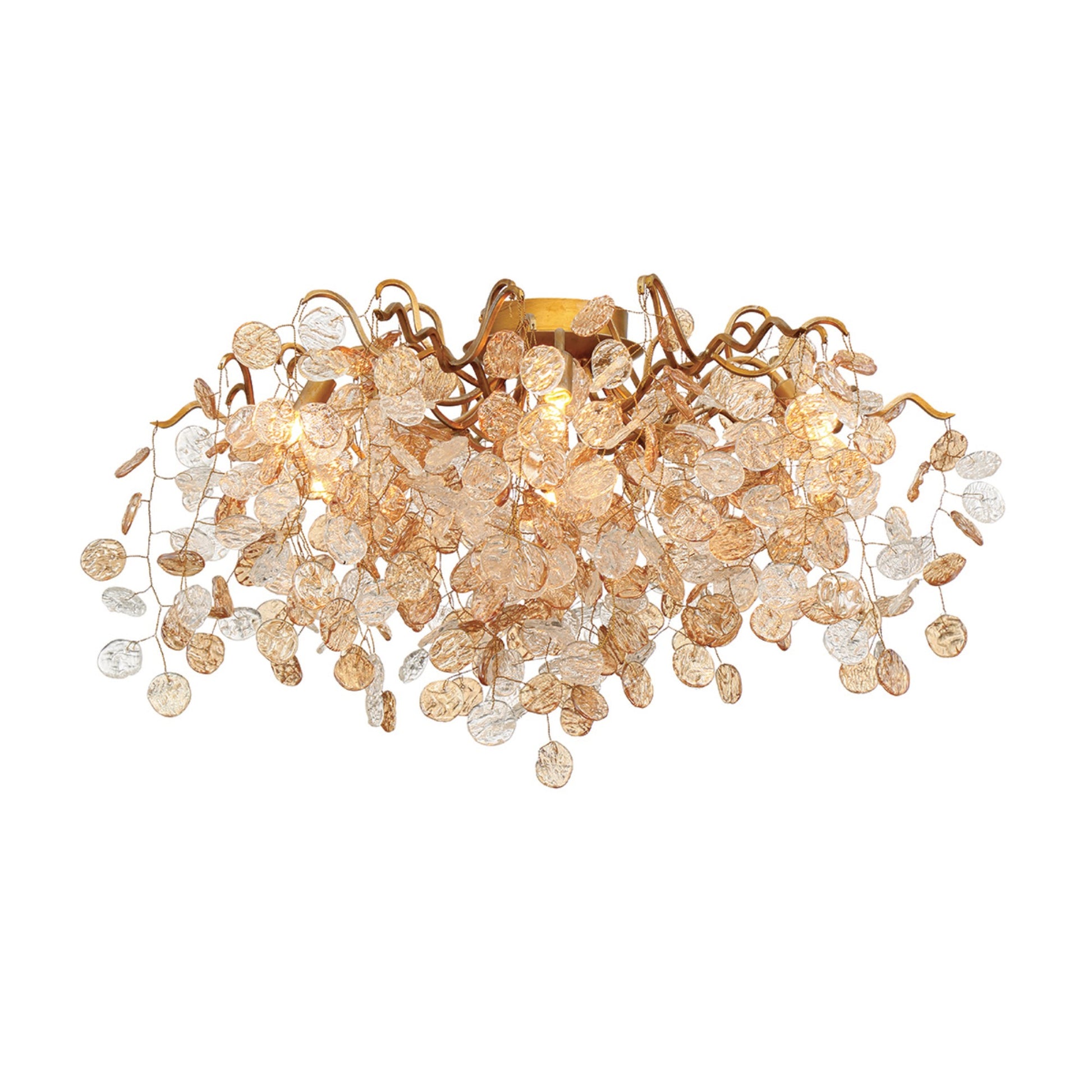 Campobasso 7-Light 27" LED Flush Mount, Gold Finish - Bees Lighting