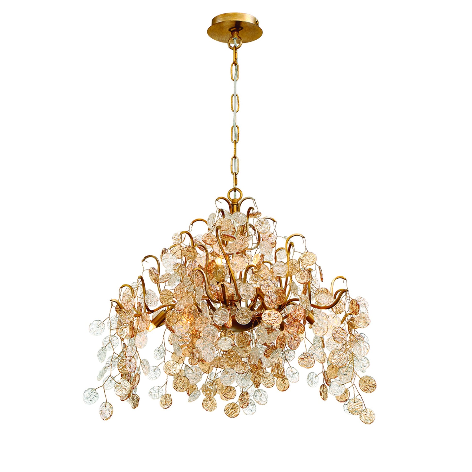 Campobasso 11-Light 33" Chandelier, Gold Finish - Bees Lighting