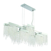 Rossi 10-Light 51" LED Linear Chandelier, Chrome Finish with Crystals - Bees Lighting