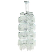 Rossi 36-Light 70" LED Grand Chandelier, Chrome Finish with Crystals - Bees Lighting
