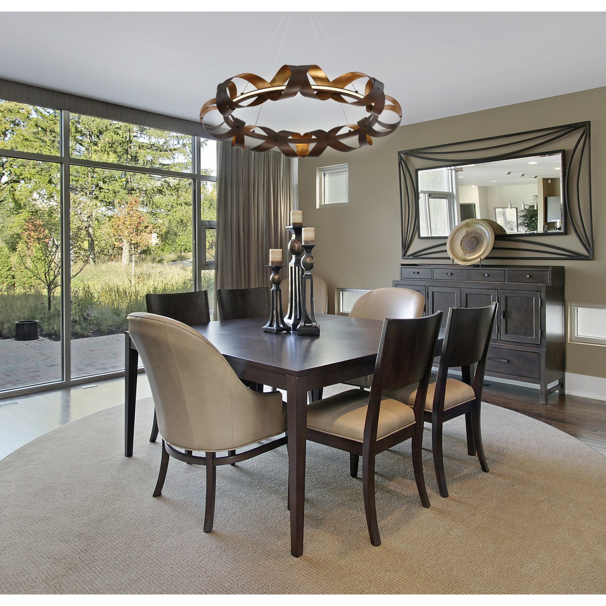 Banderia 33" LED Chandelier, Bronze & Gold Finish - Bees Lighting