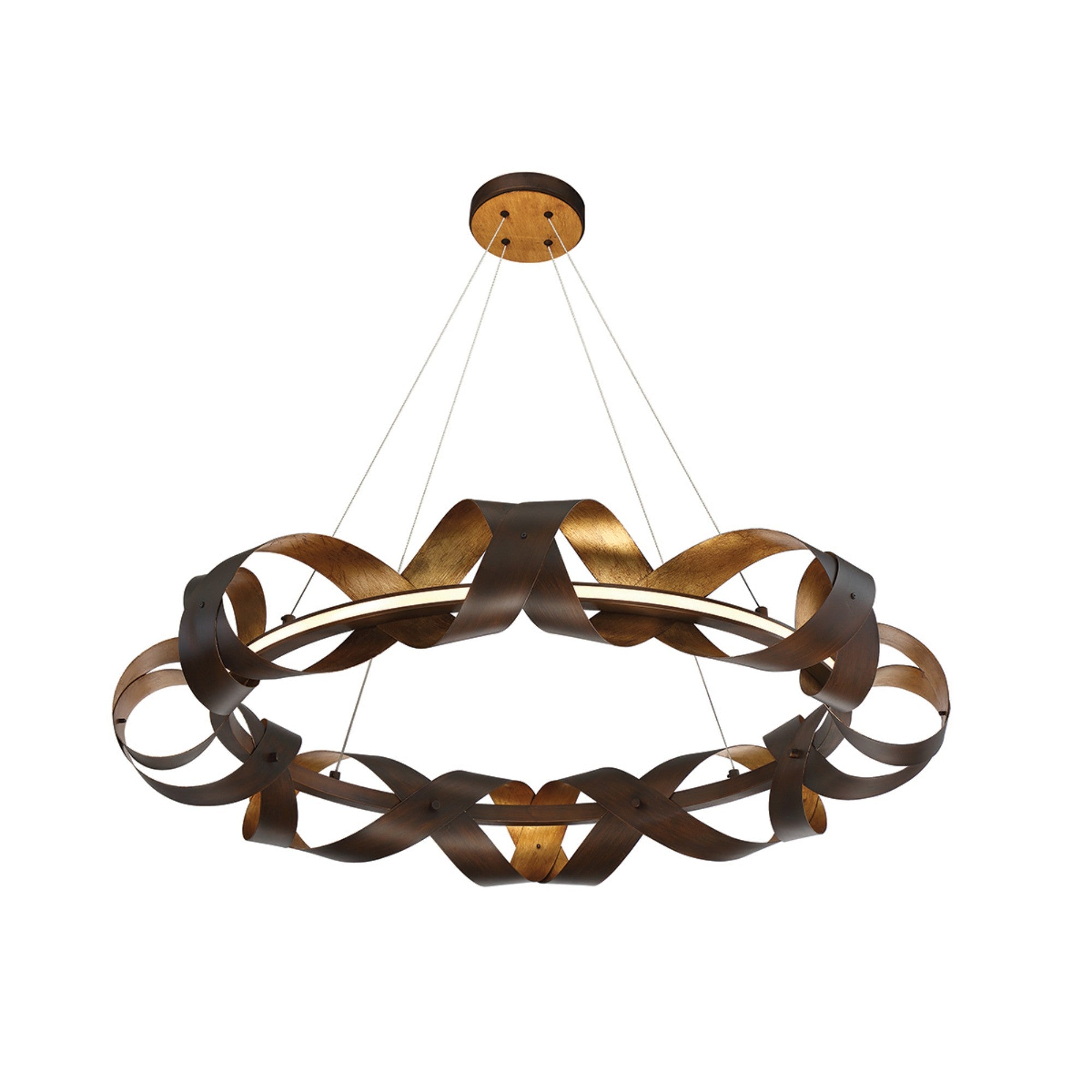 Banderia 33" LED Chandelier, Bronze & Gold Finish - Bees Lighting