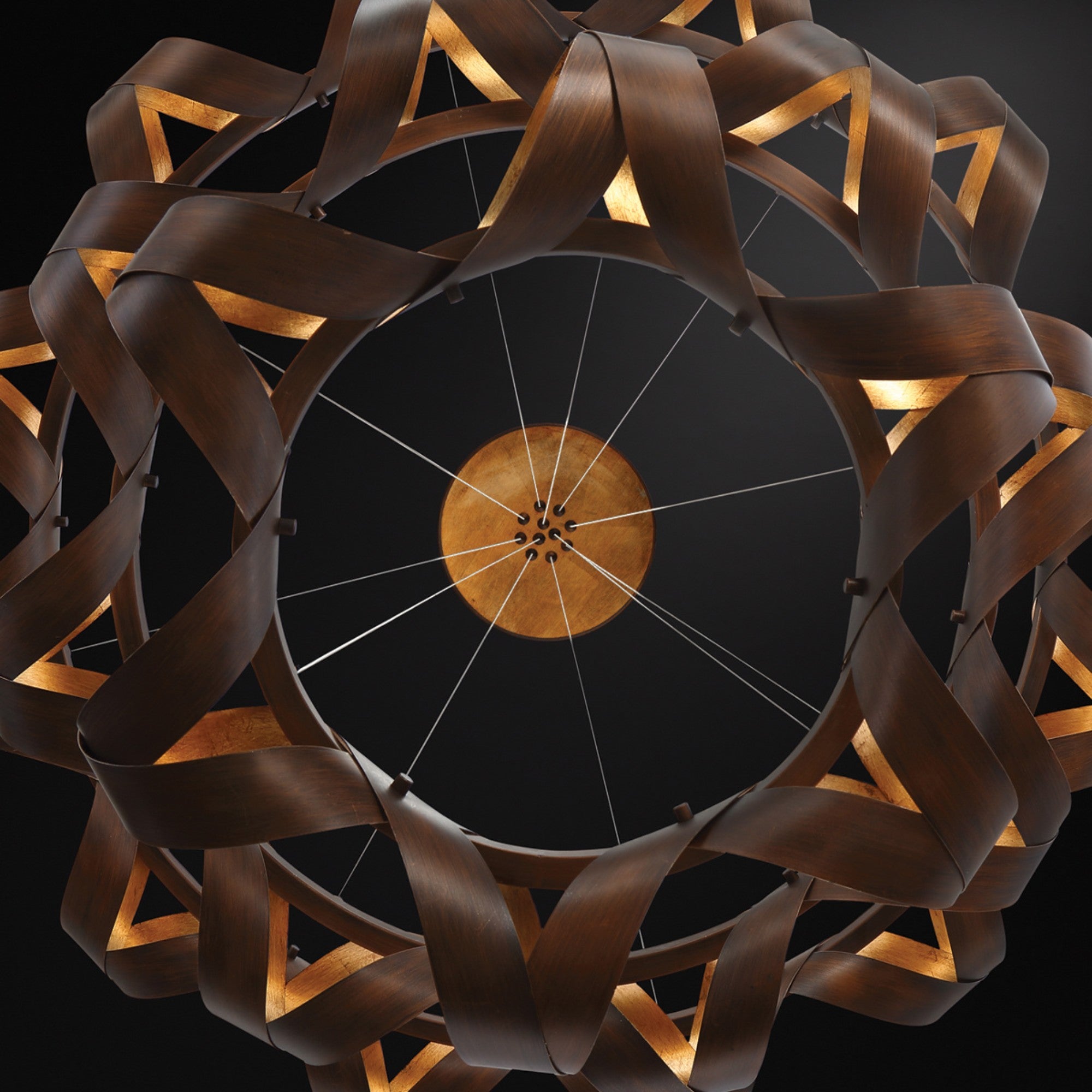 Banderia 3-Tiers 44" LED Grand Chandelier, Bronze & Gold Finish - Bees Lighting
