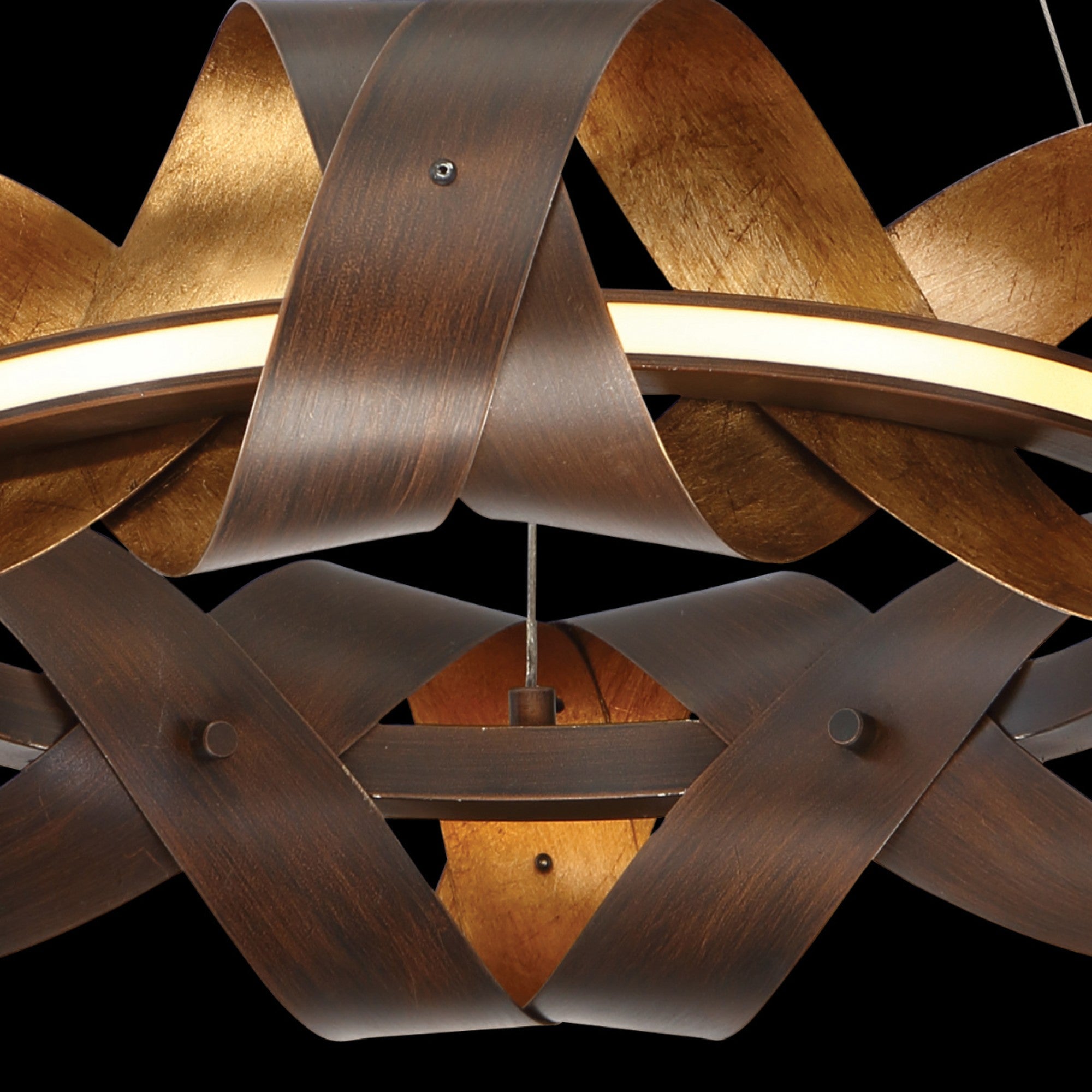 Banderia 3-Tiers 44" LED Grand Chandelier, Bronze & Gold Finish - Bees Lighting