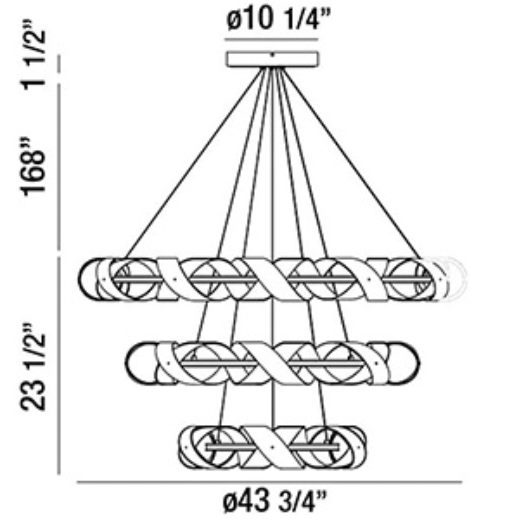 Banderia 3-Tiers 44" LED Grand Chandelier, Bronze & Gold Finish - Bees Lighting