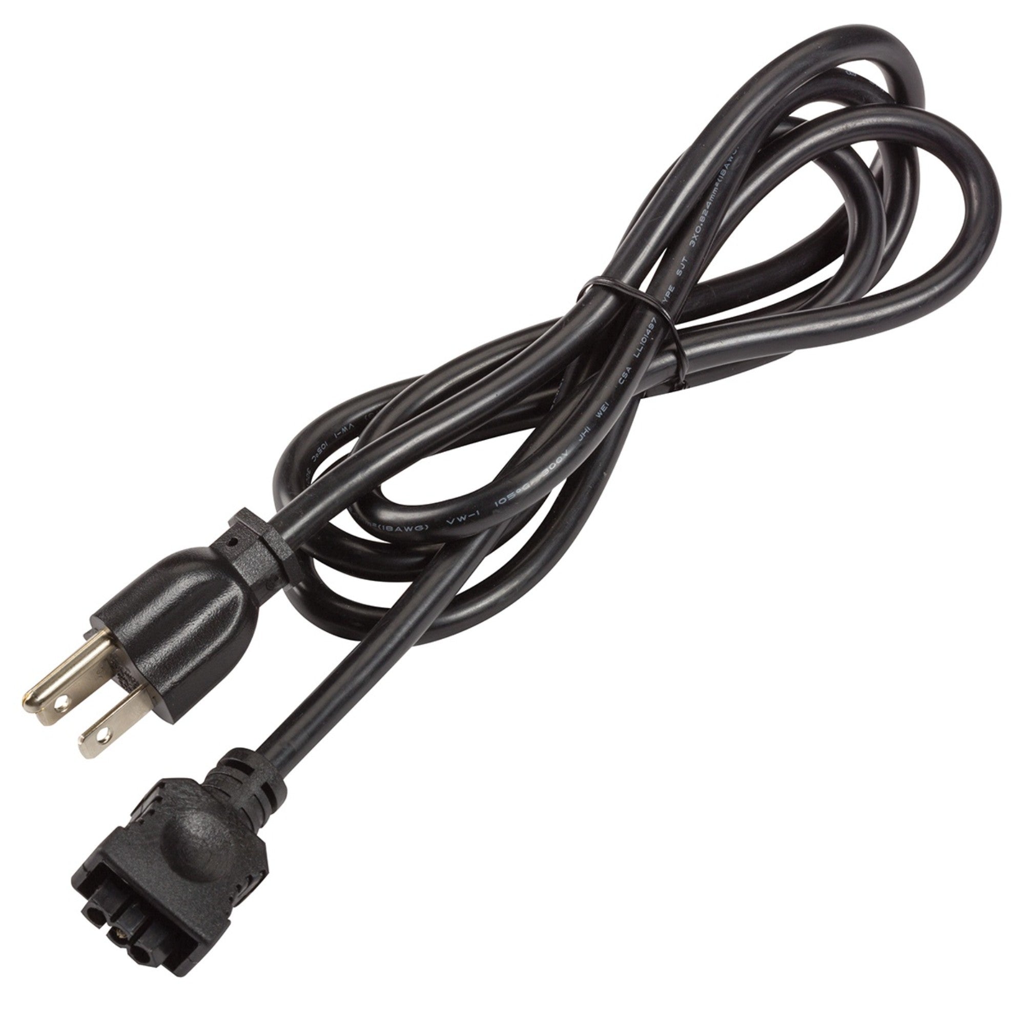 5ft 3-Prong Cord for 6U Under cabinet lights, Black - Bees Lighting