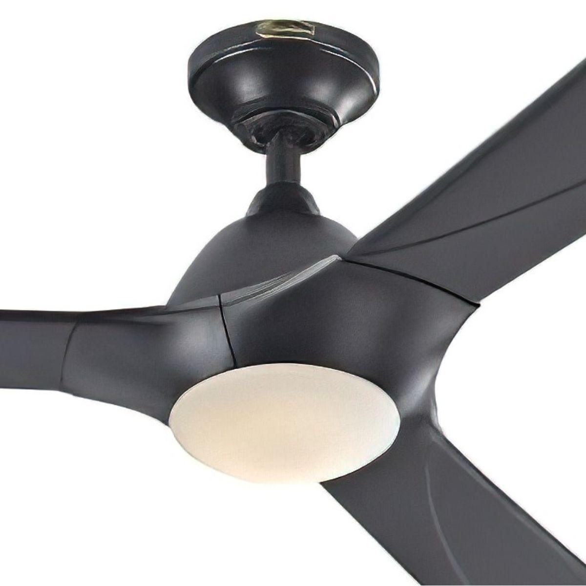 Techno II 72 Inch Large Modern Ceiling Fan With Light And Remote, Black Finish, DC Motor
