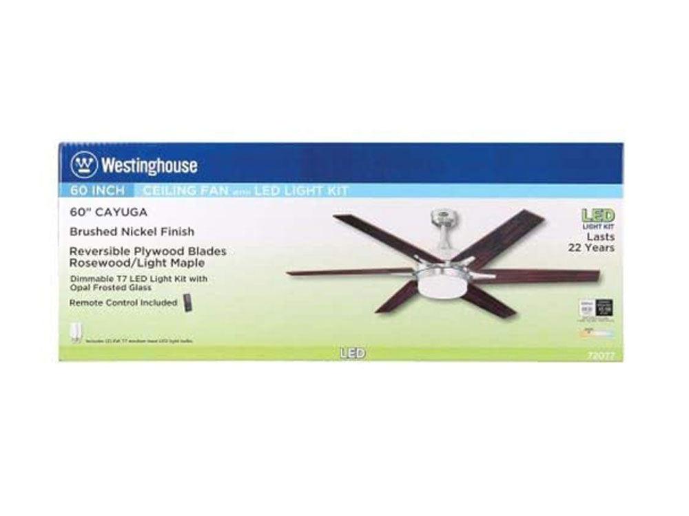 Cayuga 60 Inch Windmill Ceiling Fan With Light And Remote, 6 Blades