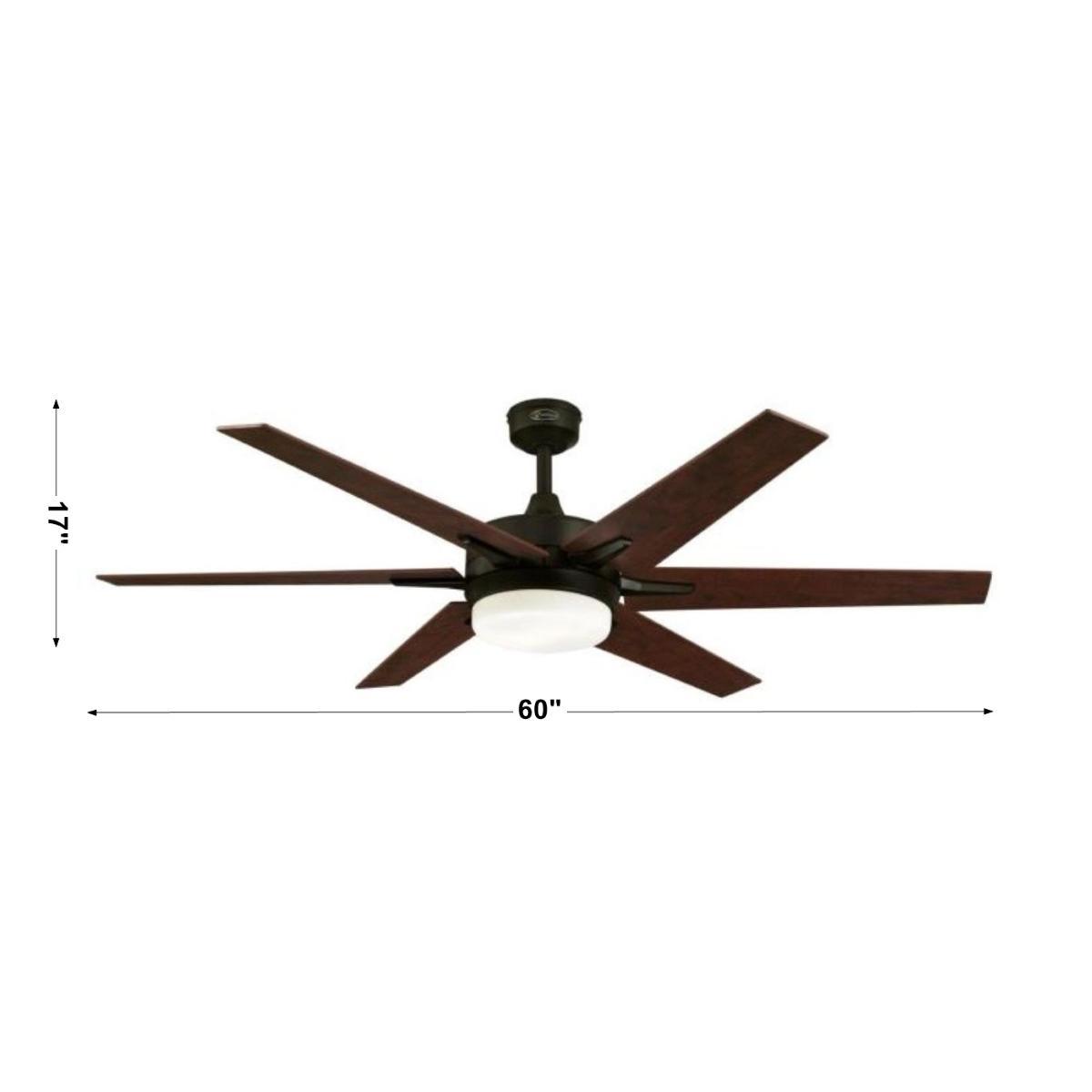 Cayuga 60 Inch Windmill Ceiling Fan With Light And Remote, 6 Blades - Bees Lighting