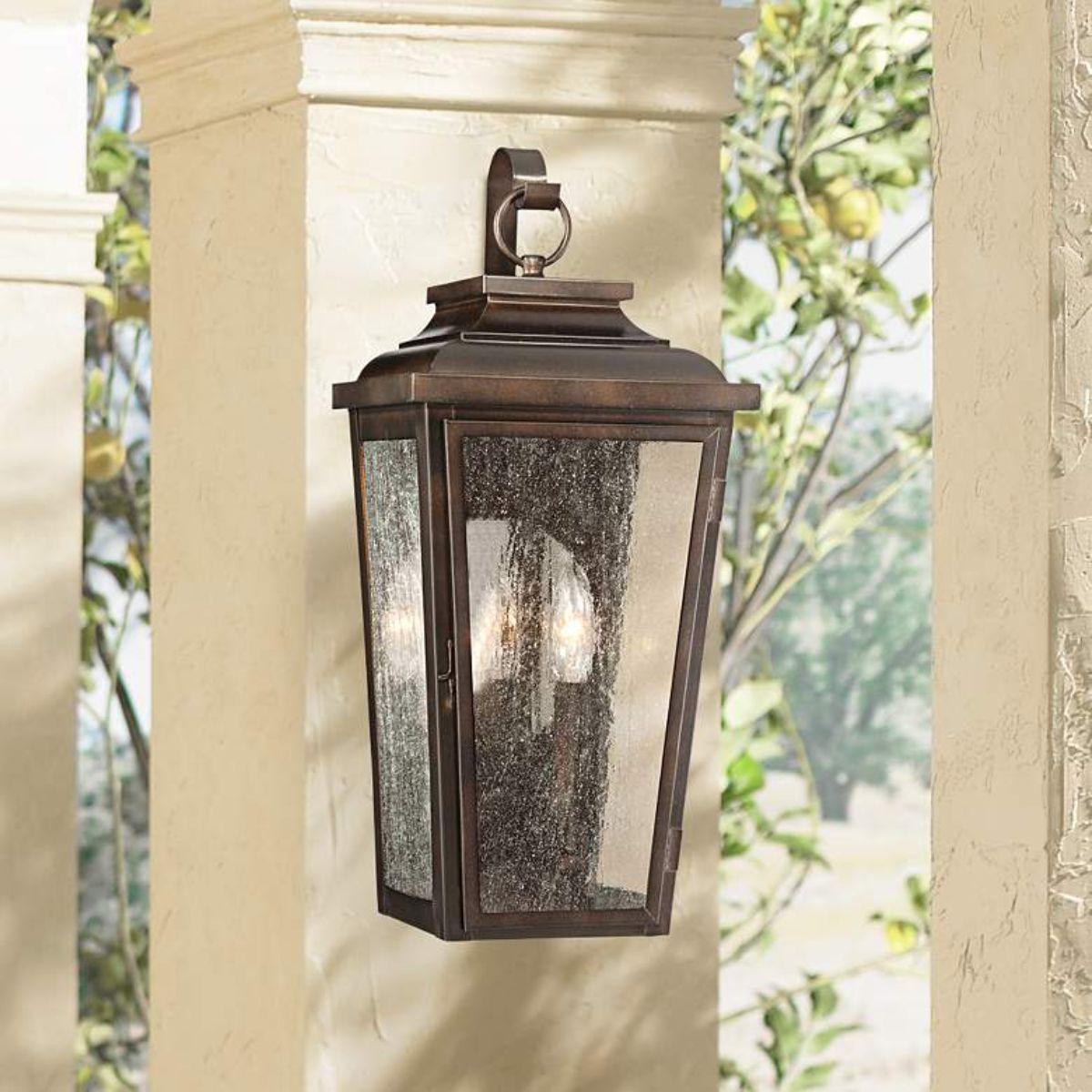 Irvington Manor 19 in. 2 Lights Outdoor Wall Lantern Bronze Finish - Bees Lighting
