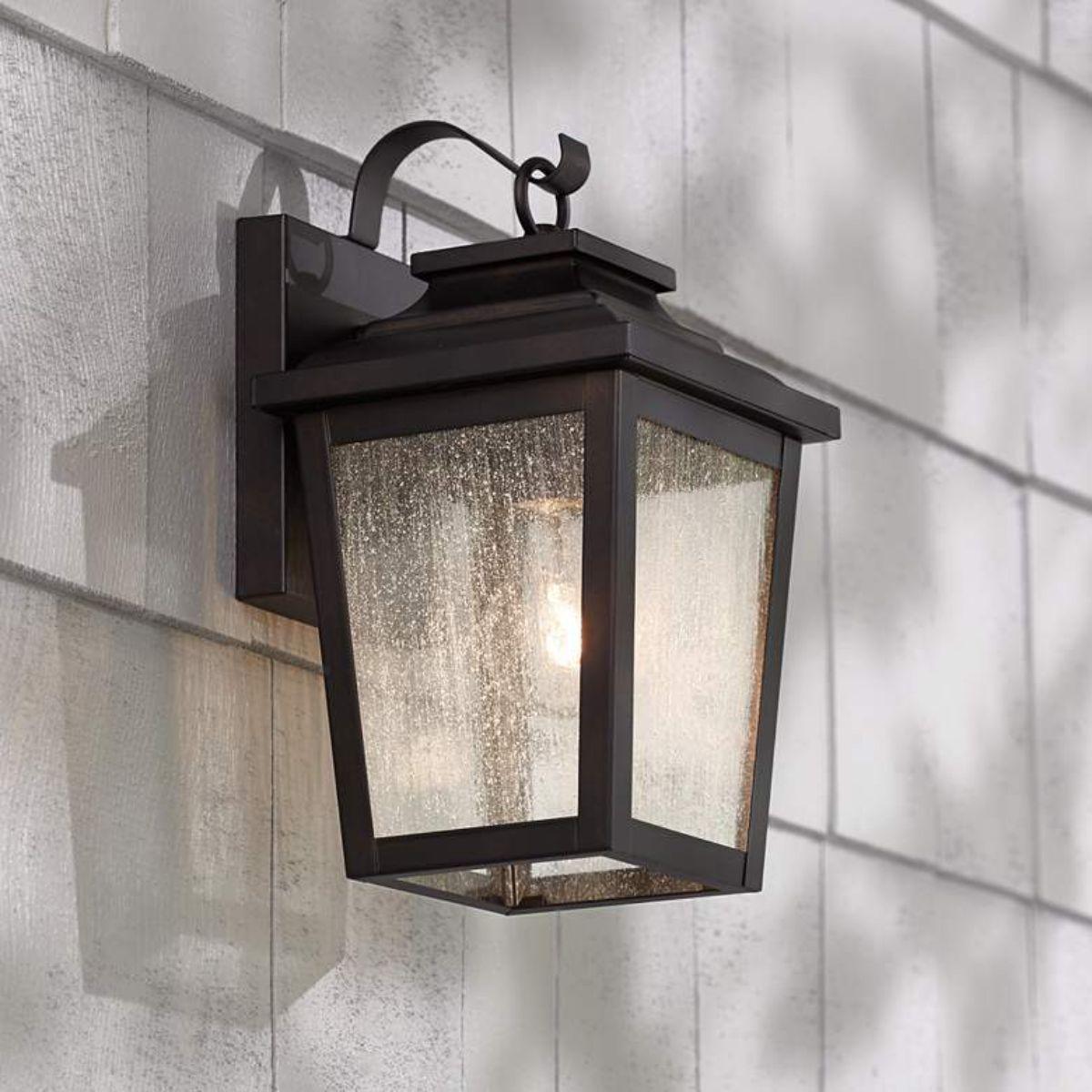 Irvington Manor 12 in. Outdoor Wall Lantern Bronze Finish - Bees Lighting