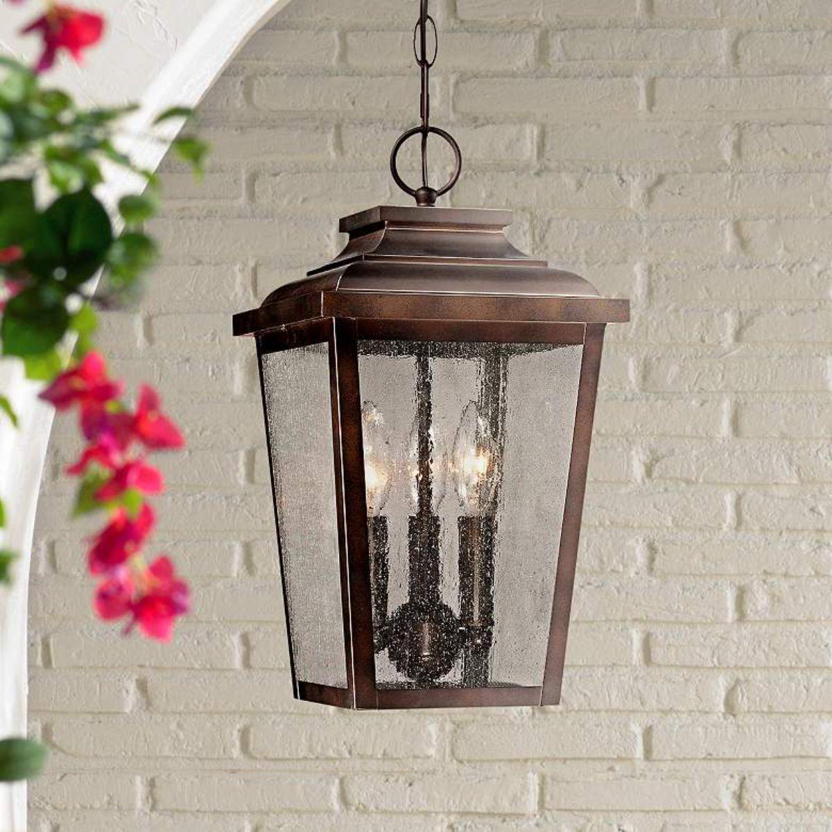 Irvington Manor 9 in. LED Outdoor Hanging Lantern Bronze finish - Bees Lighting