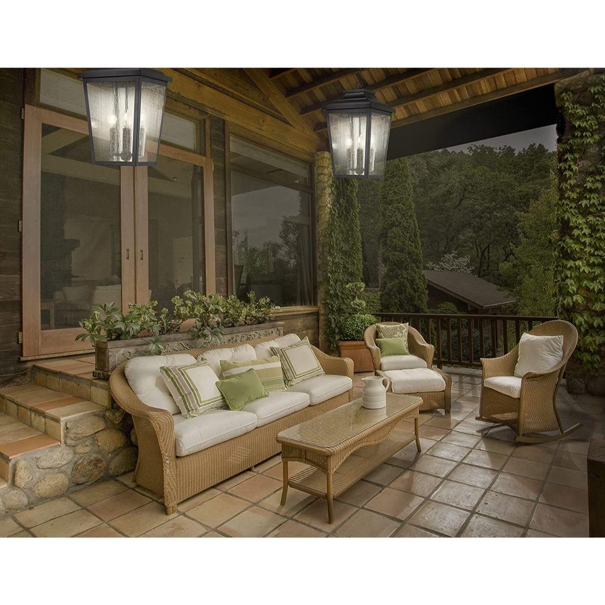 Irvington Manor 4 Lights 13 in. Outdoor Hanging Lantern Chelsea Bronze Finish