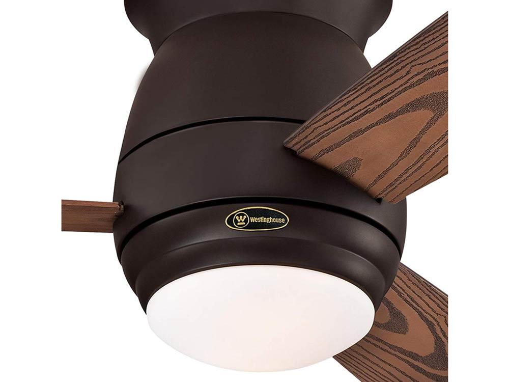Halley 44 Inch Modern Outdoor Hugger Ceiling Fan With Light And Remote - Bees Lighting