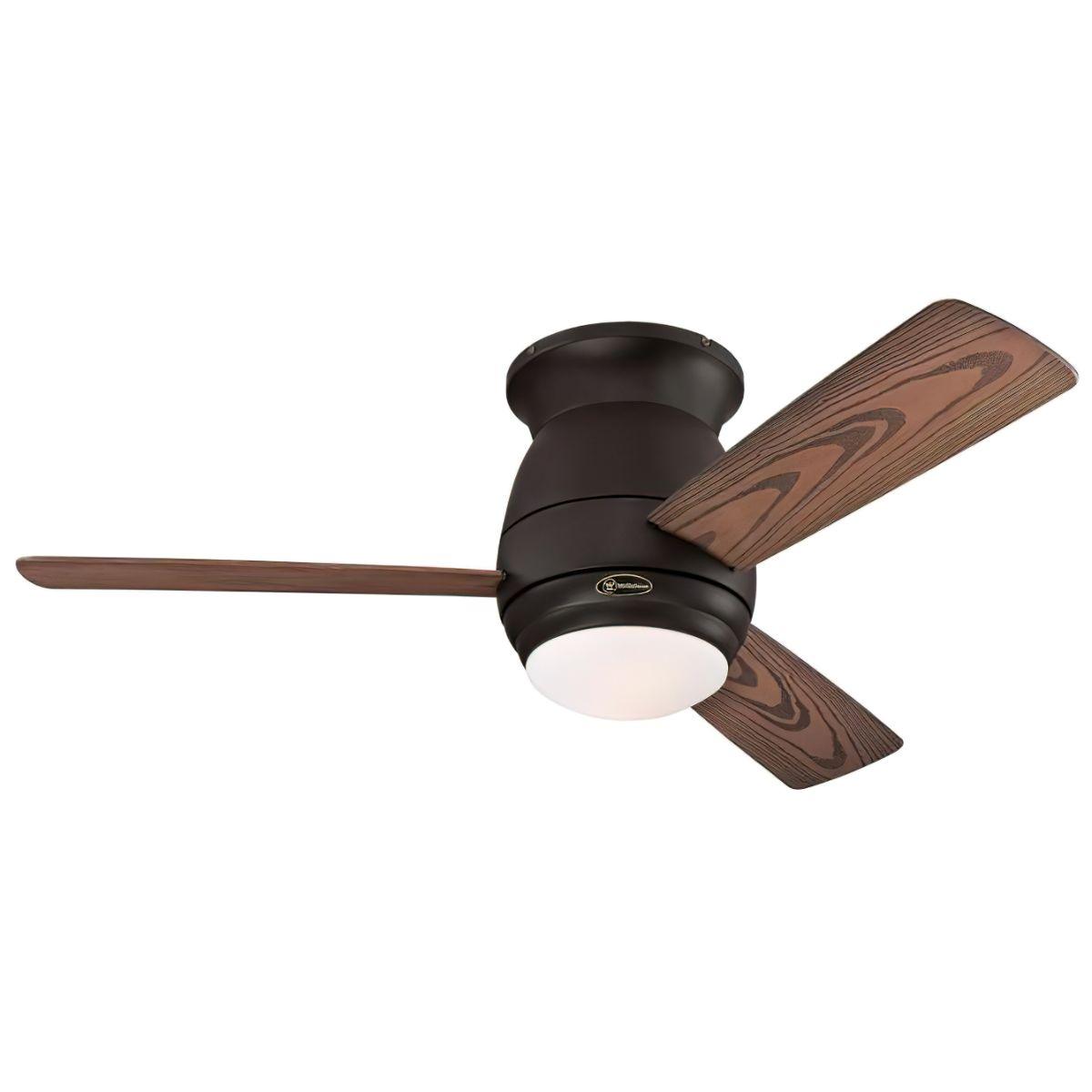 Halley 44 Inch Modern Outdoor Hugger Ceiling Fan With Light And Remote