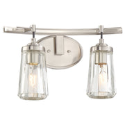 Poleis 16" 2-Light Bath Vanity, Brushed Nickel Finish - Bees Lighting