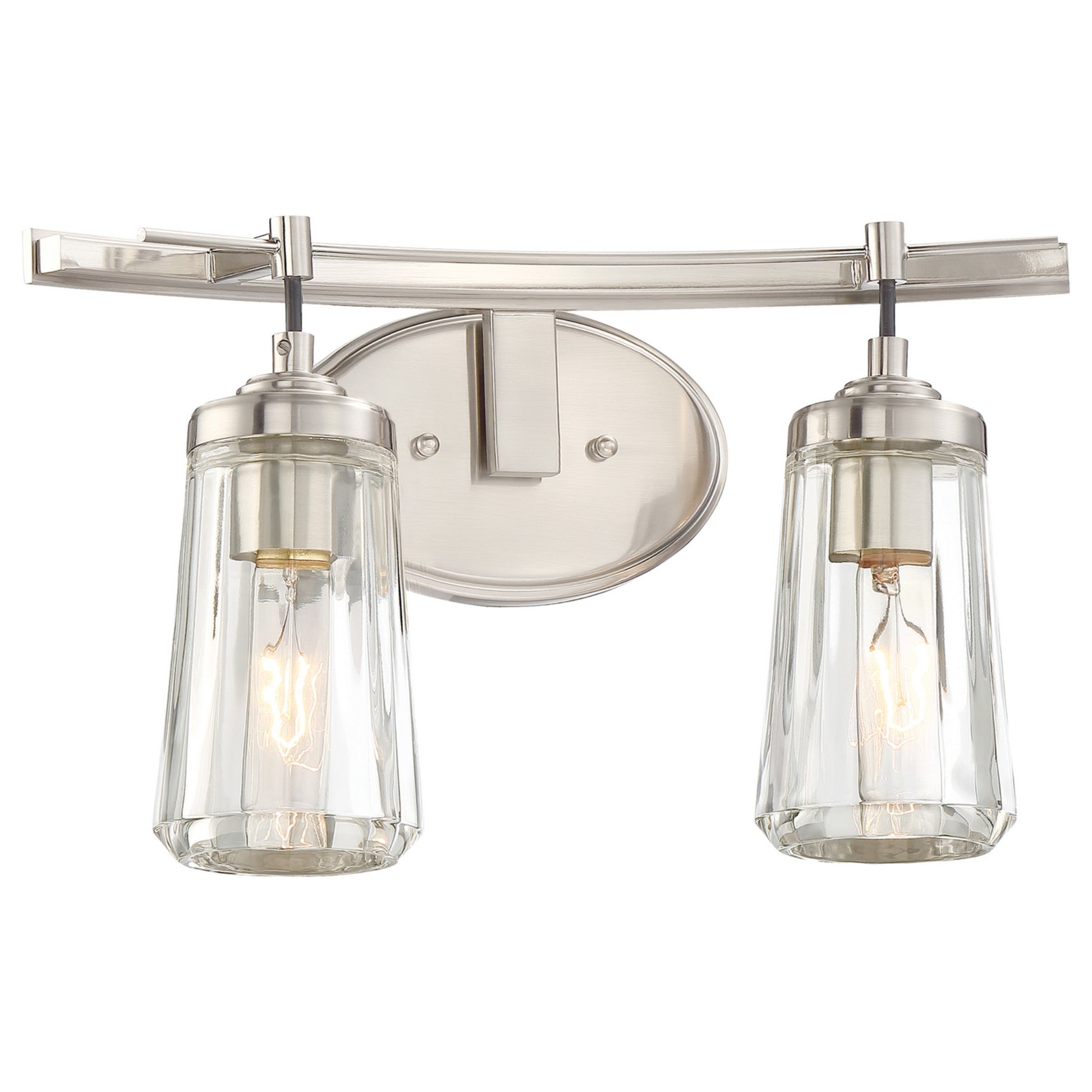 Poleis 16" 2-Light Bath Vanity, Brushed Nickel Finish - Bees Lighting