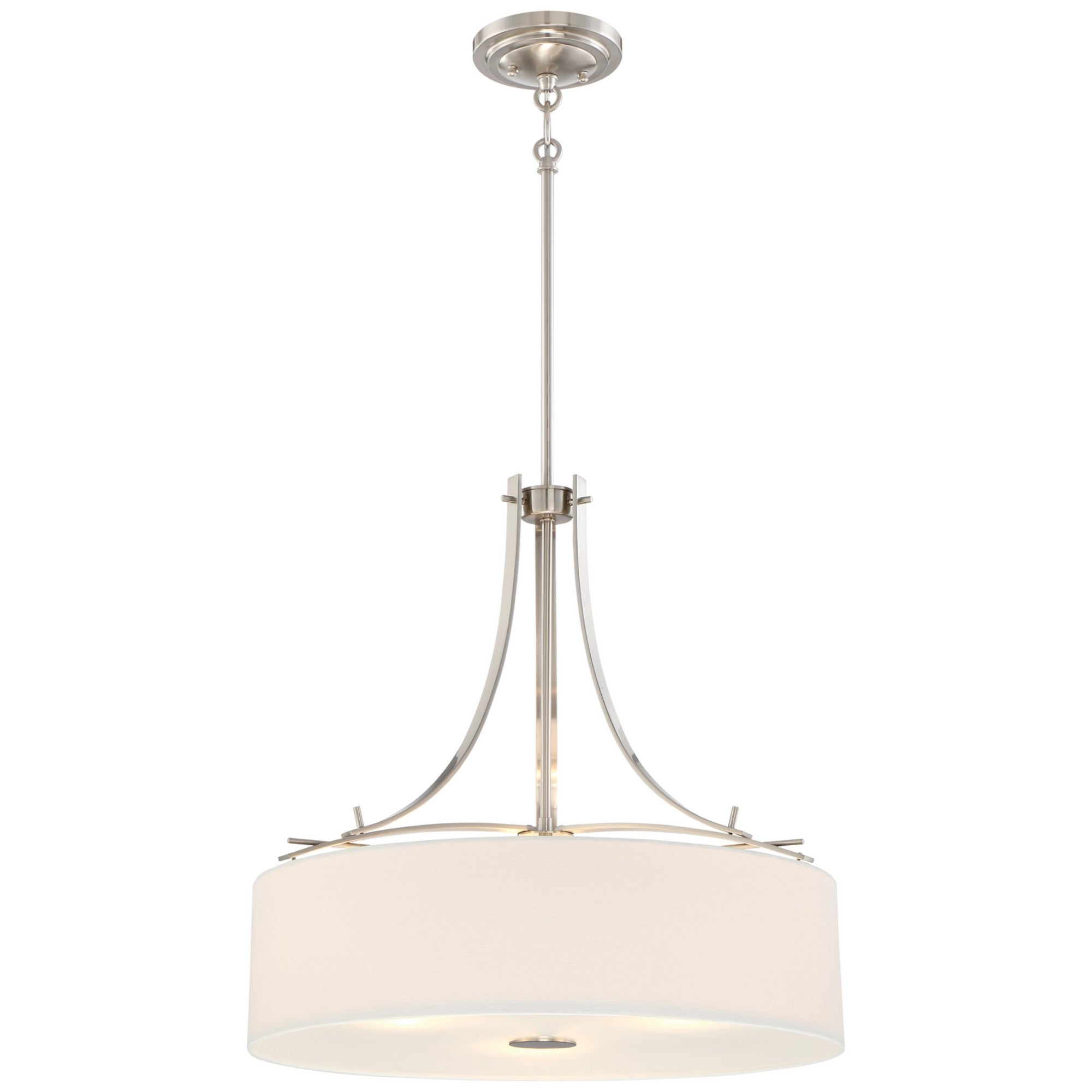 Poleis 20 in. 3 Lights Pendant Light Brushed Nickel Finish