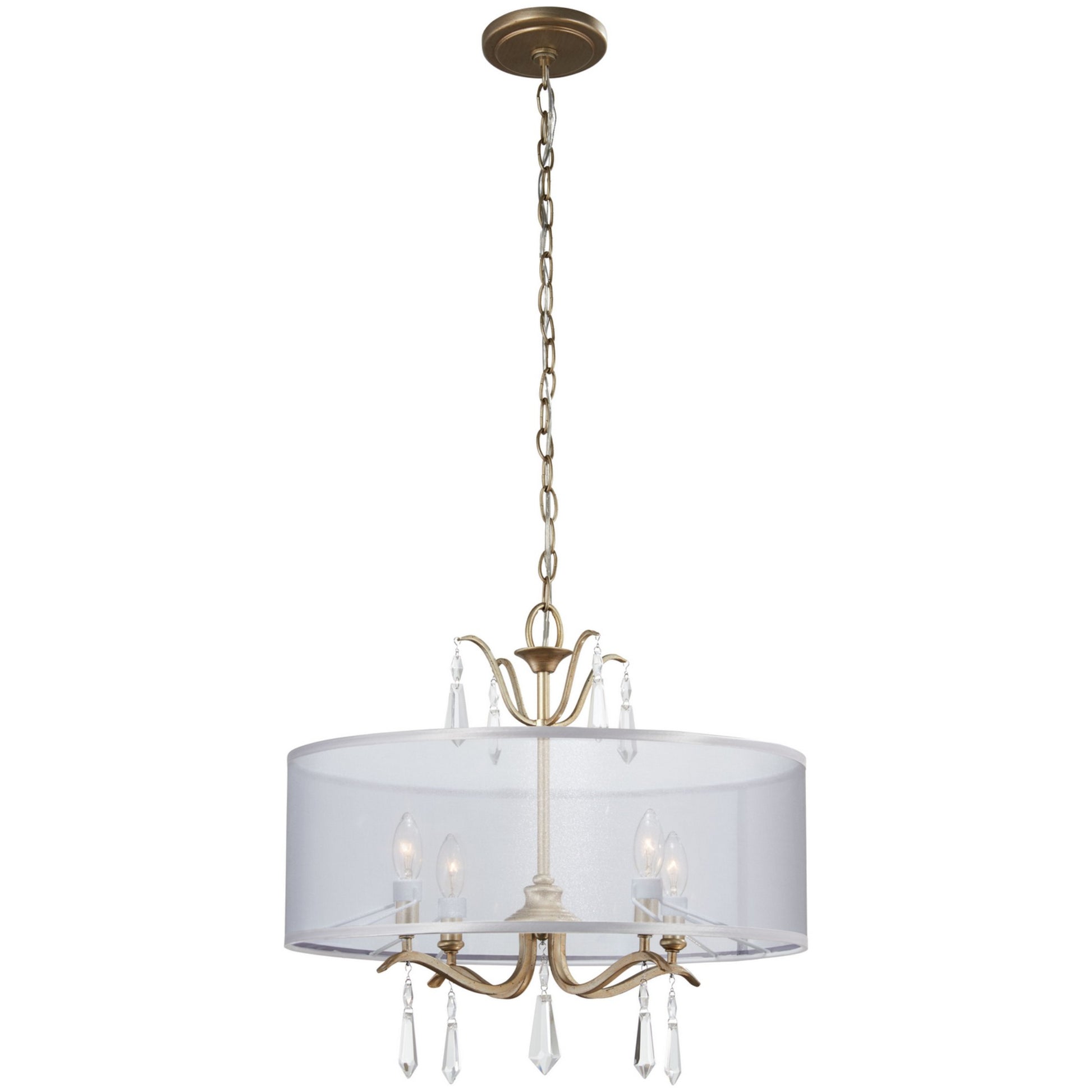Laurel Estate 20" 4-Light Semi-Flush Mount, Brio Gold Finish - Bees Lighting