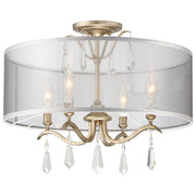 Laurel Estate 20" 4-Light Semi-Flush Mount, Brio Gold Finish - Bees Lighting