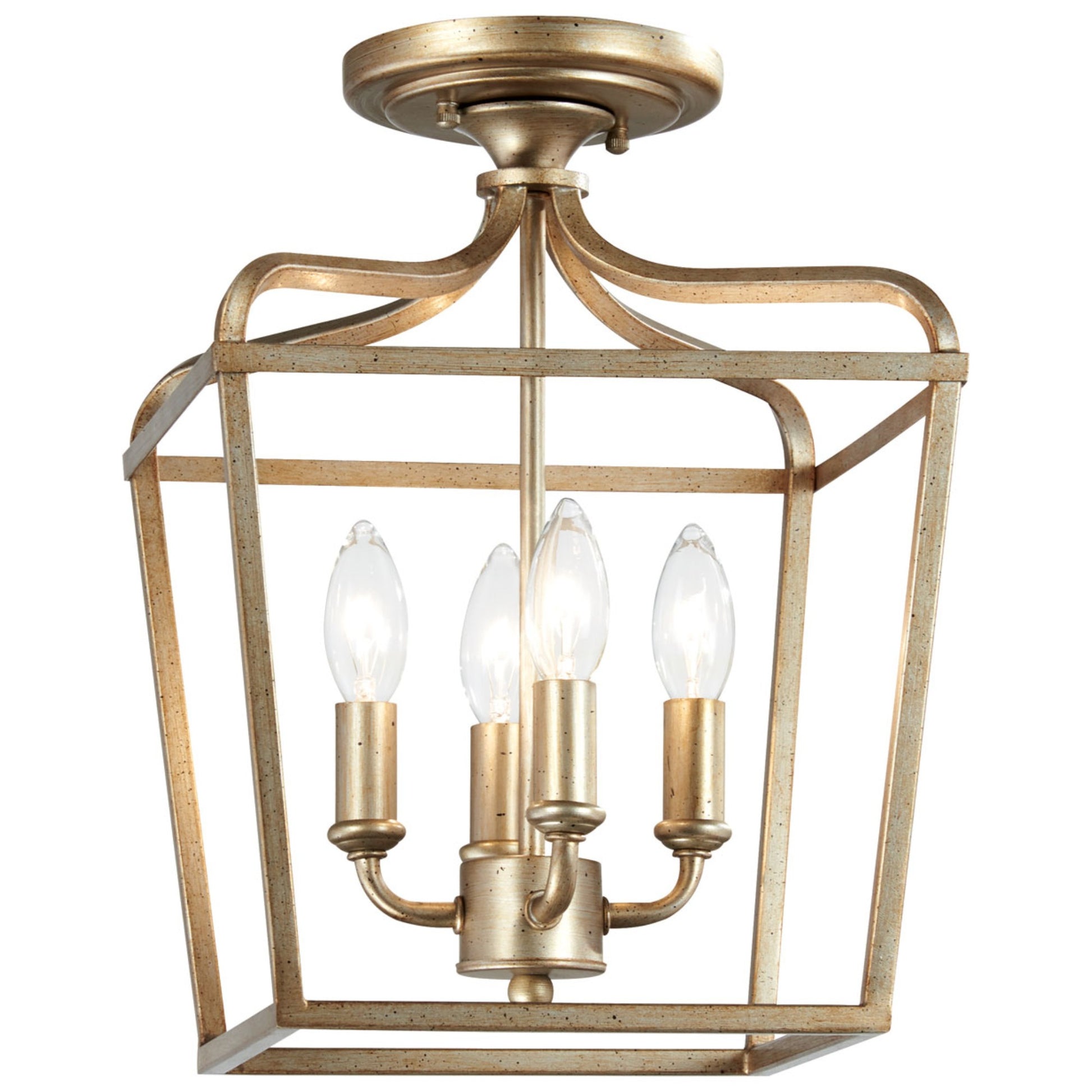 Laurel Estate 15" 4-Light Foyer Semi-Flush/Pendant, Brio Gold Finish - Bees Lighting