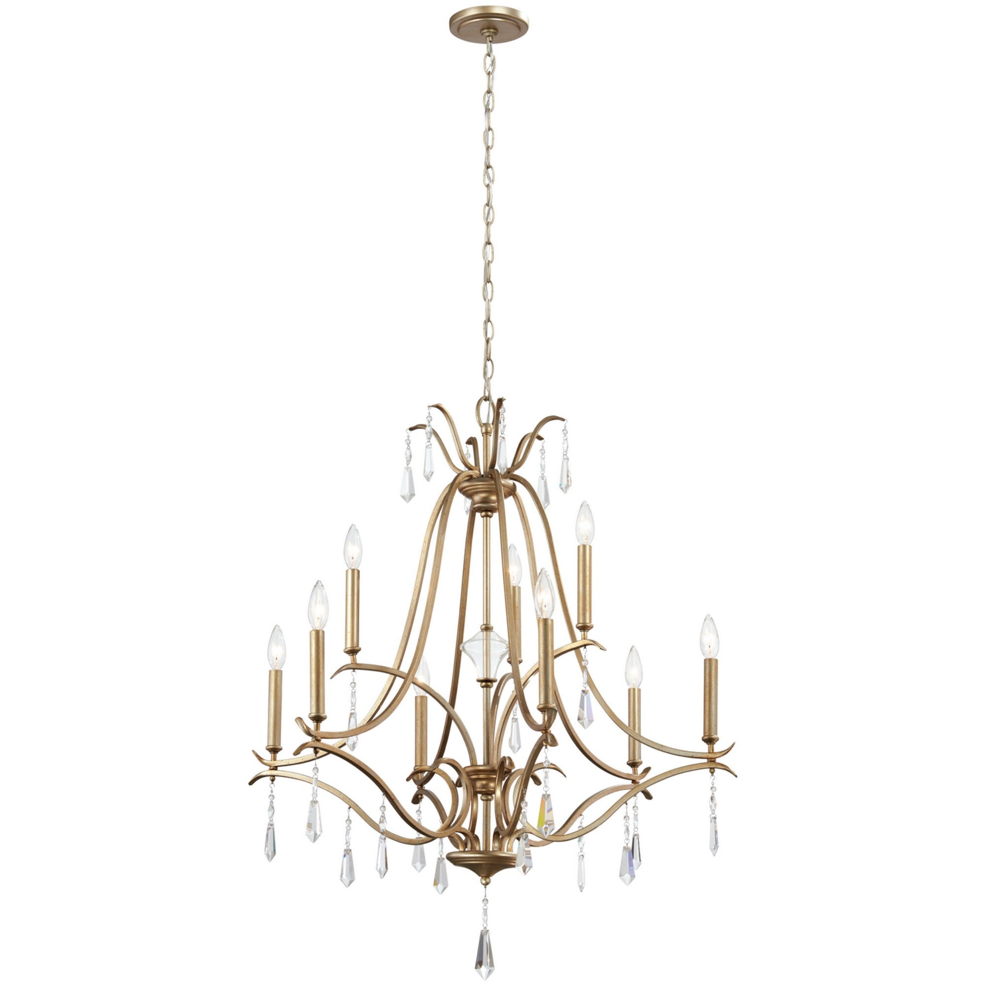 Laurel Estate 38" 9-Light Chandelier, Brio Gold Finish - Bees Lighting