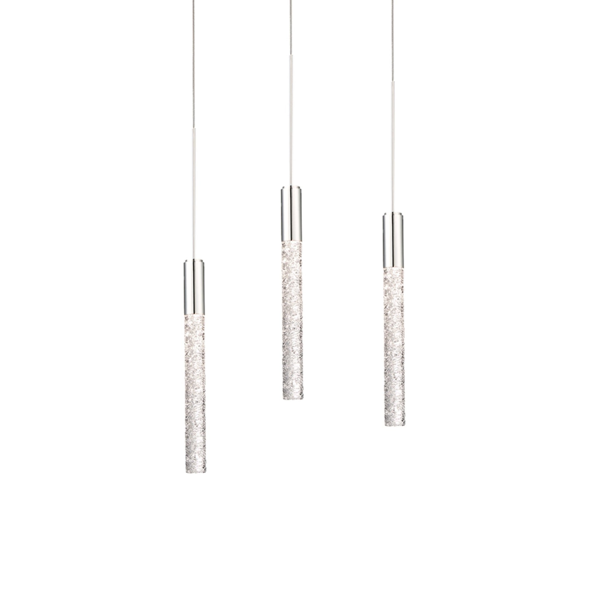 Magic 12" 3-Light LED Pendant, Polished Nickel Finish - Bees Lighting