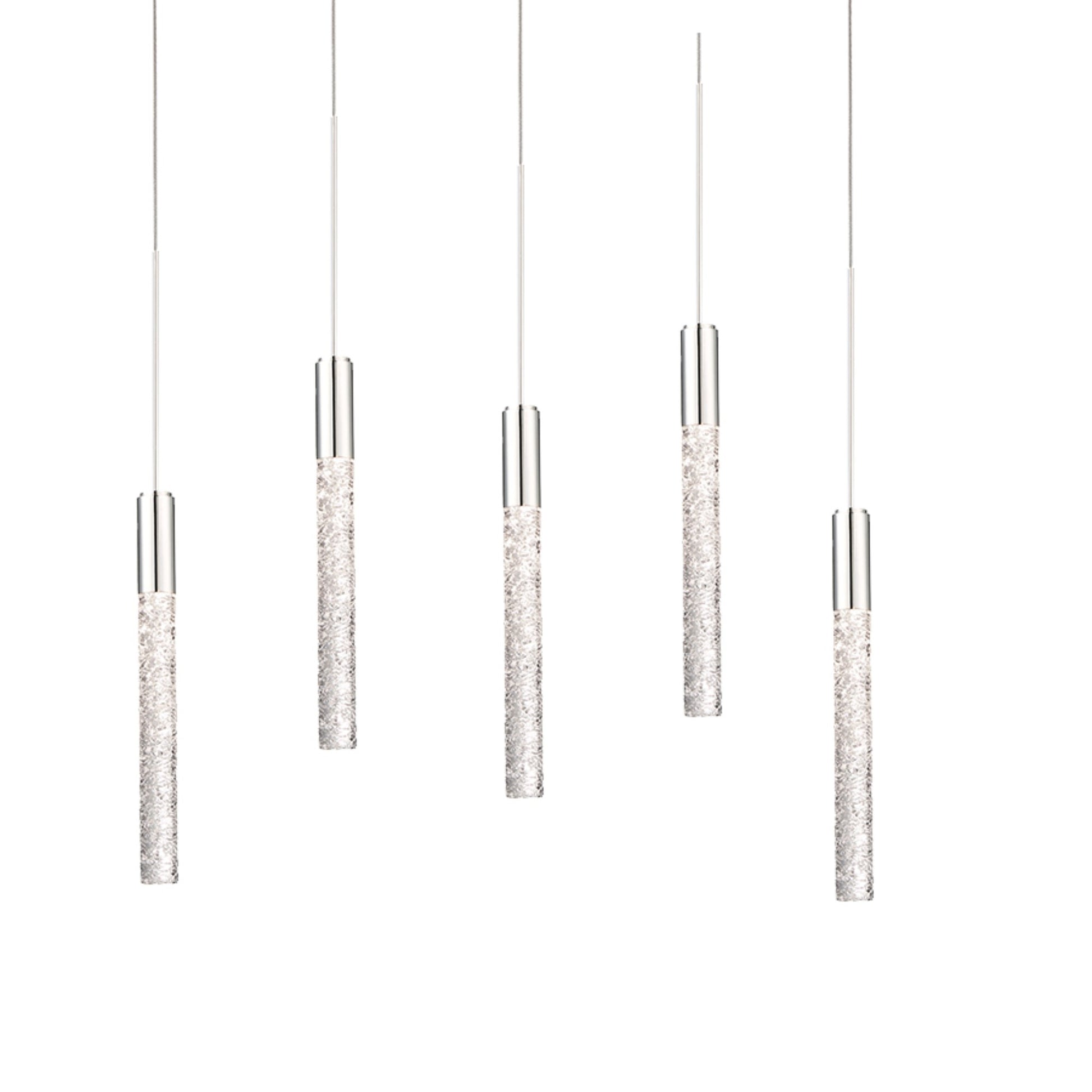 Magic 17" 5-Light LED Pendant, Polished Nickel Finish - Bees Lighting