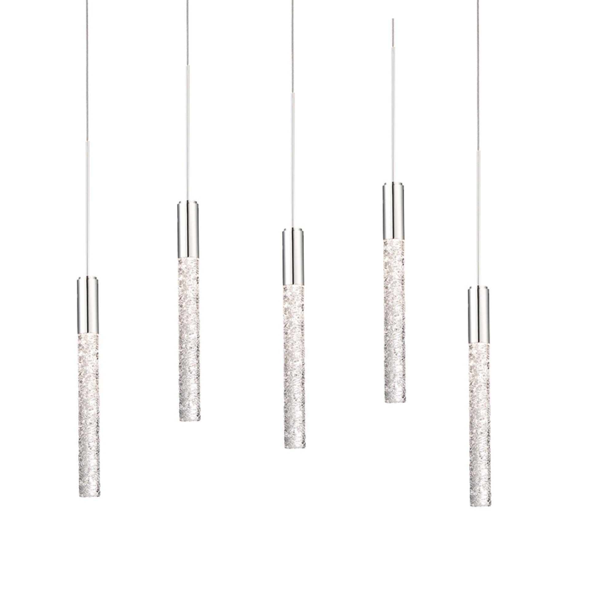 Magic 17" 5-Light LED Pendant, Polished Nickel Finish - Bees Lighting