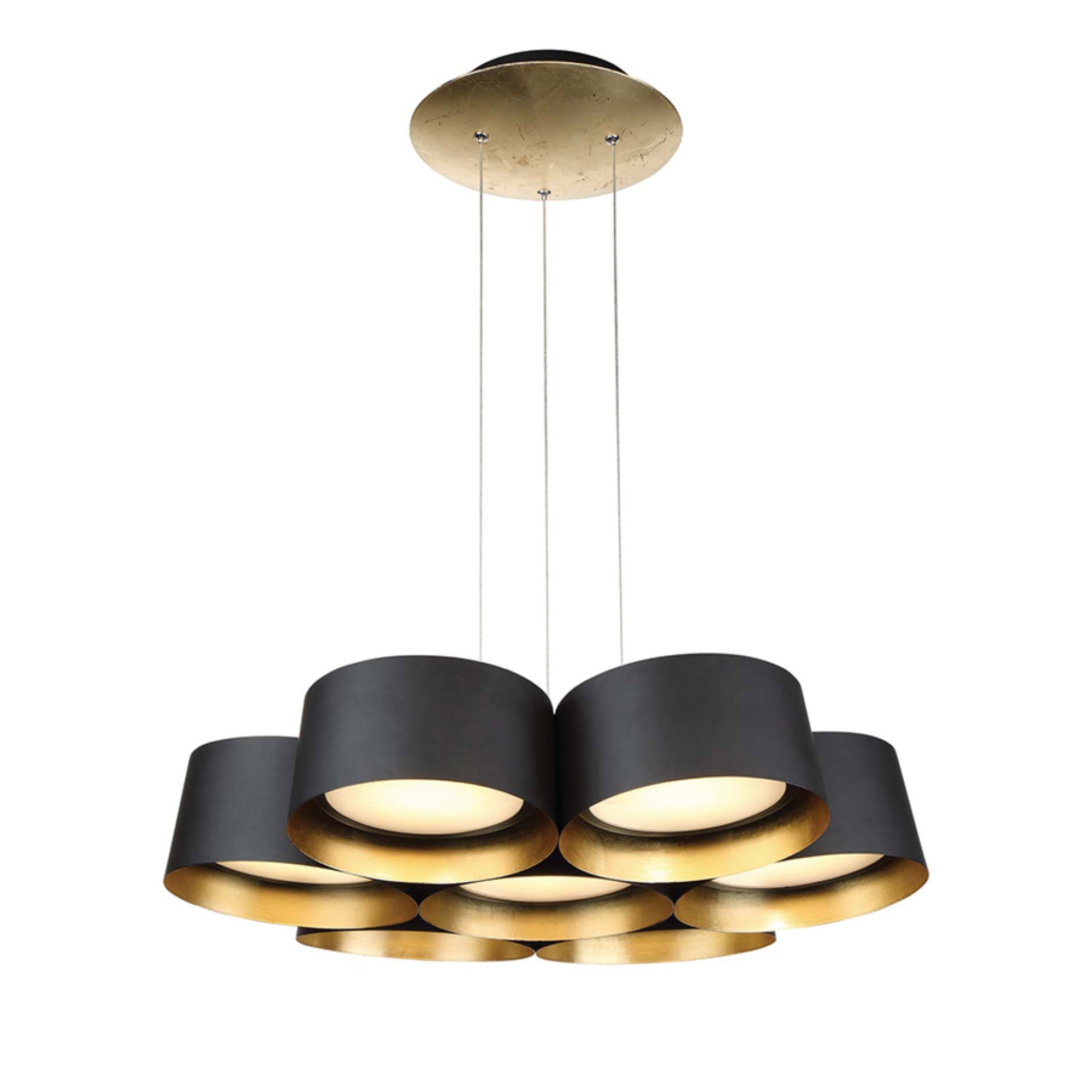 Marimba 24" LED Chandelier, Gold Leaf/Bronze Finish - Bees Lighting
